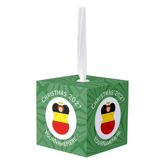 Duitse engel kerstvlag gepersonaliseerd decoratie (Achter hoekig)