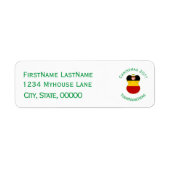 Duitse engel kerstvlag gepersonaliseerd etiket (Voorkant)