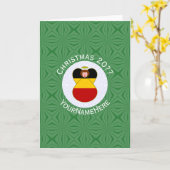 Duitse engel kerstvlag gepersonaliseerd kaart (Gele Bloem)