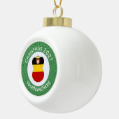 Duitse engel kerstvlag gepersonaliseerd keramische bal ornament (Rechts)