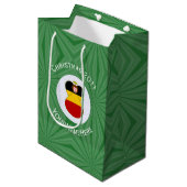 Duitse engel kerstvlag gepersonaliseerd medium cadeauzakje (Voorkant Gekanteld)