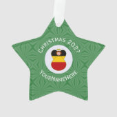 Duitse engel kerstvlag gepersonaliseerd ornament (achterkant)