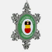 Duitse engel kerstvlag gepersonaliseerd tin sneeuwvlok ornament (Links)