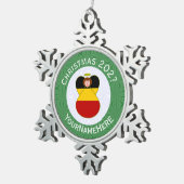 Duitse engel kerstvlag gepersonaliseerd tin sneeuwvlok ornament (Rechts)