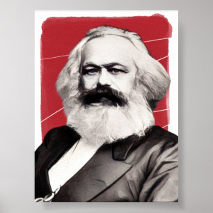 Duitse filosoof Karl Marx illustratie Poster