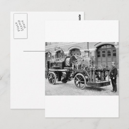 Duitse Fire Engine, begin jaren 1900 Briefkaart (Voorkant / Achterkant)