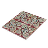 Duitse Floral Maroon Art Nouveau Jugendstil Tegeltje (Zijkant)