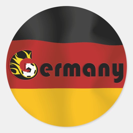 Duitse Football vlag Ronde Sticker (Voorkant)
