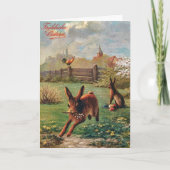  Duitse Frohe Oosterse Paaskonijn Feestdagen Kaart (Voorkant)