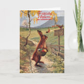 Duitse Frohe Oosterse Paaskonijn Feestdagen Kaart (Voorkant)