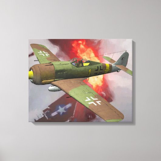 Duitse Fw-190 in luchtgevechten Canvas Afdruk (Voorkant)