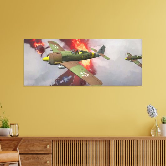 Duitse Fw-190 in luchtgevechten Canvas Afdruk (Insitu (Woonkamer))