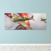 Duitse Fw-190 in luchtgevechten Canvas Afdruk (Insitu (Houten vloer))