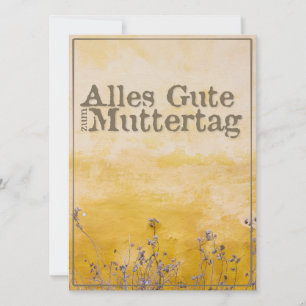 Duitse Gelukkige Moedersdag op Vintage Bloemenweid