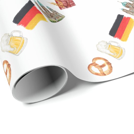 Duitse Gelukkige Verjaardag ,Alles Gute zum Geburt Cadeaupapier (Rol Hoek)