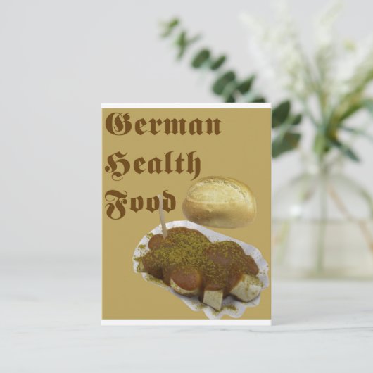 Duitse gezondheidszorg (currywurst) briefkaart (Staand voorkant)