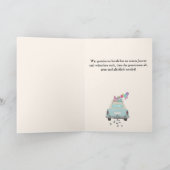 Duitse Glückwunsch Trouwdag Blauwe Retro Auto Kaart (Binnen)