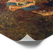 Duitse gnoom die Horn onder een paddenstoel speel Poster (Hoek)