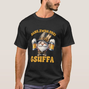 Duitse gnoom in Lederhosen met bier Mokken Funny D T-shirt