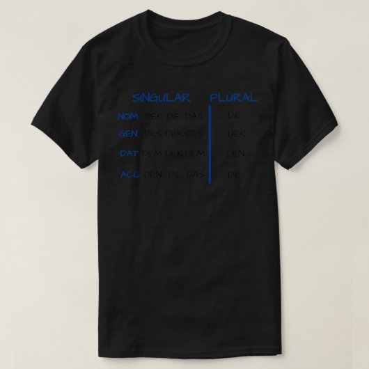 Duitse Grammar Artikel 1 T-shirt (Design voorkant)