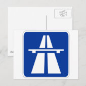 Duitse handtekening Autobahn Briefkaart (Voorkant / Achterkant)