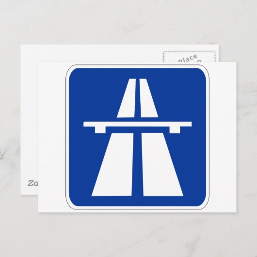 Duitse handtekening Autobahn Briefkaart (Voorkant / Achterkant)