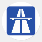 Duitse handtekening Autobahn Ronde Sticker (Voorkant)