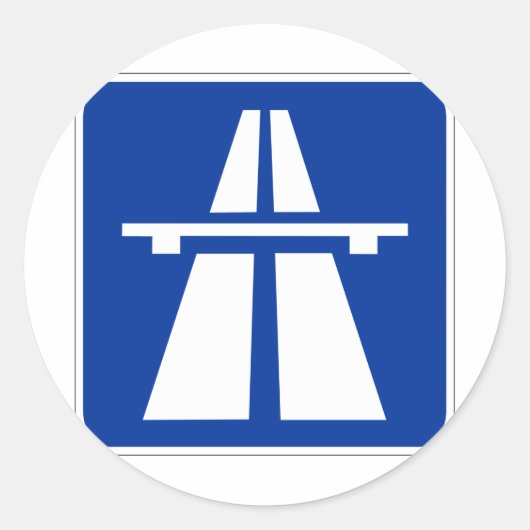 Duitse handtekening Autobahn Ronde Sticker (Voorkant)