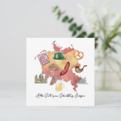 Duitse Happy Birthday Kaart, Alles Gute zum Geburt Bedankkaart (Staand voorkant)