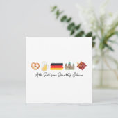 Duitse Happy Birthday Kaart, Alles Gute zum Geburt Feestdagenkaart (Staand voorkant)