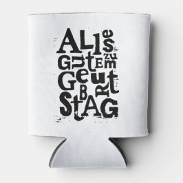 Duitse "Happy Birthday" Lino Print Blikjeskoeler