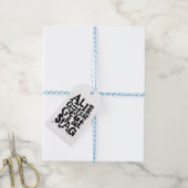 Duitse "Happy Birthday" Lino Print Cadeaulabel (Met Touw)