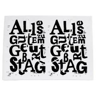 Duitse "Happy Birthday" Lino Print Groot Cadeauzakje