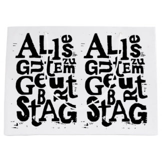 Duitse "Happy Birthday" Lino Print Groot Cadeauzakje