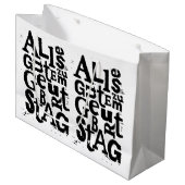 Duitse "Happy Birthday" Lino Print Groot Cadeauzakje (Voorkant Gekanteld)