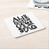 Duitse "Happy Birthday" Lino Print Kartonnen Onderzetters (Schuin)