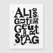 Duitse "Happy Birthday" Lino Print Magnetische Kaa (Voorkant)