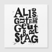 Duitse "Happy Birthday" Lino Print Magnetische Kaa (Voorkant)