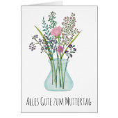 Duitse Happy Moederdag Roze bloemenboeket (Voorkant)