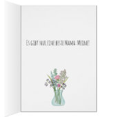 Duitse Happy Moederdag Roze bloemenboeket (Binnen (Rechts))