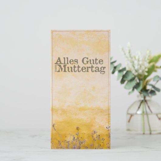 Duitse Happy Moeders Day on Flower Meadow (Staand voorkant)