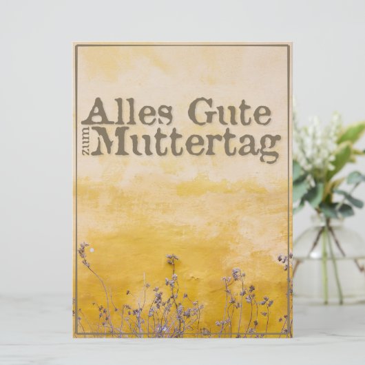 Duitse Happy Moeders Day on  Flower Meadow (Staand voorkant)