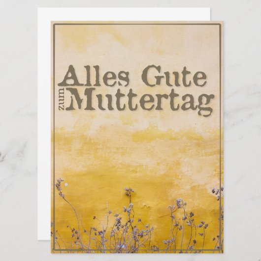 Duitse Happy Moeders Day on Flower Meadow (Voorkant / Achterkant)