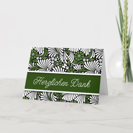 DUITSE hartvolle Bedankt Groen en wit blanco (Voorkant)