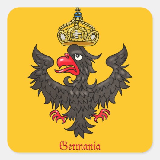 duitse heraldische adelaar vierkante sticker (Voorkant)