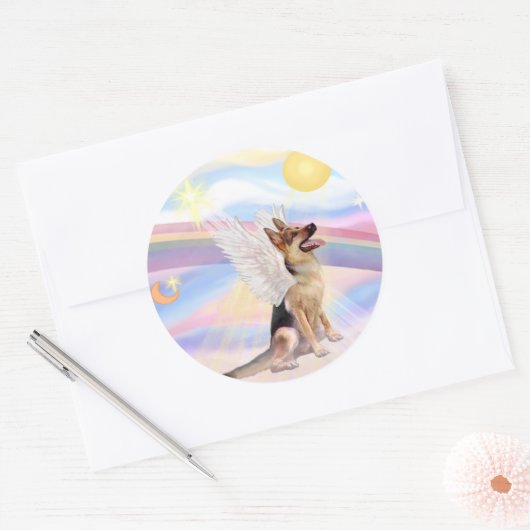 Duitse herder #1 ronde sticker (Envelop)