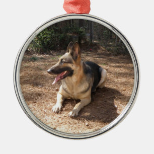 duitse herder 2 metalen ornament