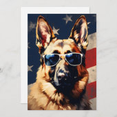 Duitse herder 4 juli Onafhankelijkheidsdag Feestdagenkaart (Voorkant / Achterkant)