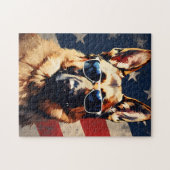 Duitse herder 4 juli Onafhankelijkheidsdag Legpuzzel (Horizontaal)