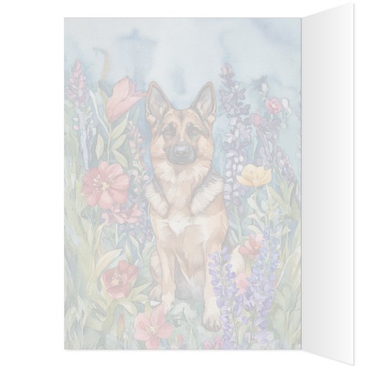 Duitse Herder - 5" x 7" Art Kaart (Binnen (Links))